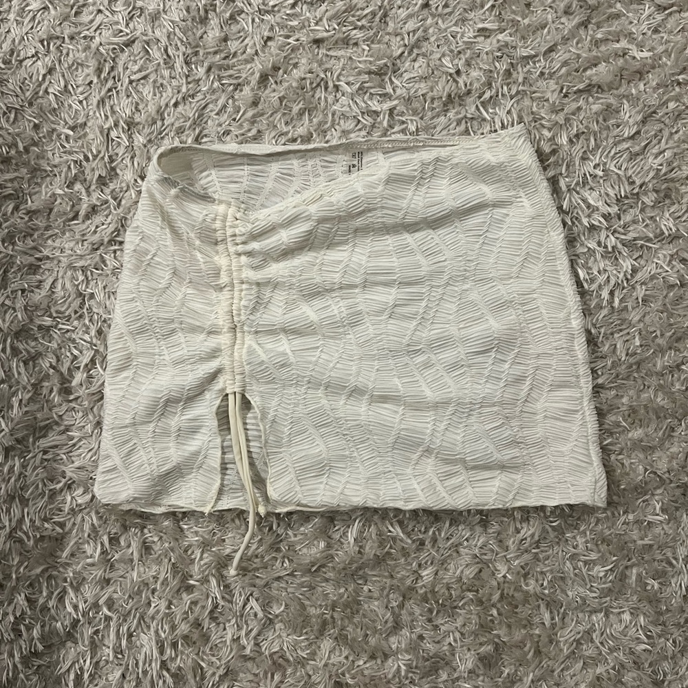 NEW White Sheer Mesh Skirt Cover Up with side slit size small